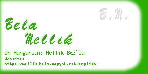 bela mellik business card